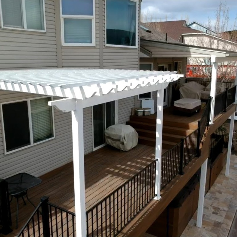 Extend your massive multi-level outdoor living with this expansive composite deck and complete backyard transformation by DeckPro LLC. We took a multi-story home with rough grading and rough landscaping, and turned it into a sophisticated, highly functional retreat perfect for large-scale entertaining or tranquil relaxation.